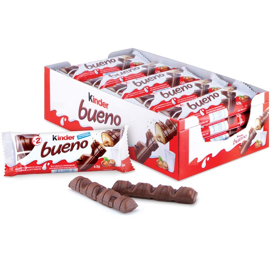 Chocolate Importado KINDER BUENO 43g Caja 20 Unidades"